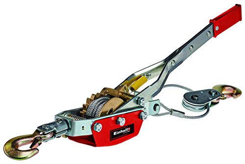 Einhell TC LW 2000 linka ręczna (linka stalowa o długości 3,3 m, maks. siła ciągnąca z rolką zwrotną kg, w zestawie rolka kierunkowa hakiem obciążeniowym i pałąkiem zabezpieczającym)