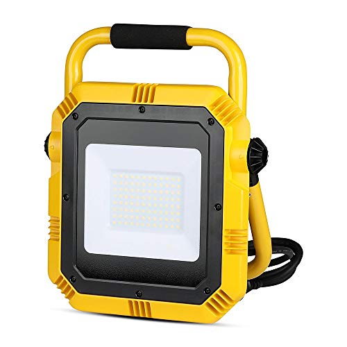 Projektor budowlany LED z chipem Samsung 50 W żółty i czarny kabel 3 m 6400 K IP65