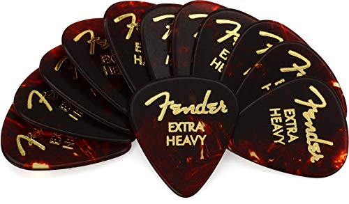 Fender® »351 SHAPE CLASSIC PICKS« celuloid Plektren kształt: 351 opakowanie 12 szt. grubość: X Heavy kolor: Tortoise