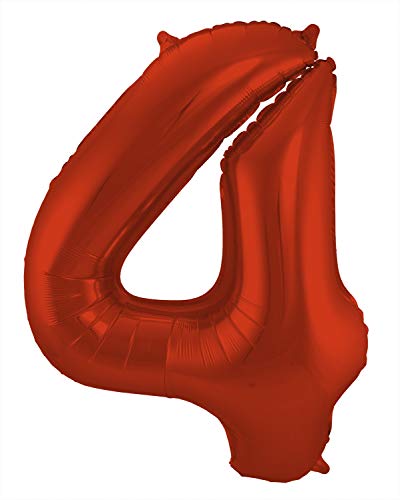 Folat Balon foliowy Cyfra 4 Czerwony Metaliczne Mat 86 cm