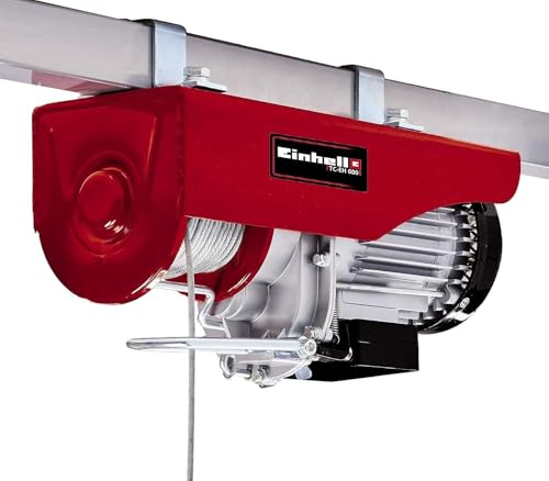 Einhell Wciągarka linowa TC EH 600 (1050 W, nośność bez rolki zwrotnej 300 kg na 18 m/z rolką zwrotną 9 m, linka stalowa m (Ø 4,5 mm), w zestawie z pałąkiem zabezpieczającym haku