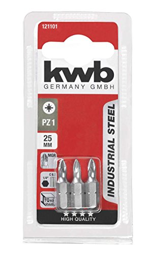 kwb 3 x bity 25 mm PZ 2 Industrial Steel 121102 (TQ 60 stal, ISO 1173, napęd C 6.3)