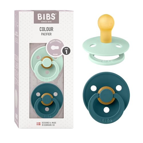 BIBS Colour Smoczek, 2 szt., Bez BPA, Rozmiar 1 (0 6 miesięcy), Nordic Mint/Forest Lake - obrazek 1
