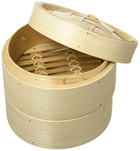 Vogue K302 bambusowy parowar, 15 cm (6 cali), pomocnik kuchenny do warzyw i naleśników, beżowy