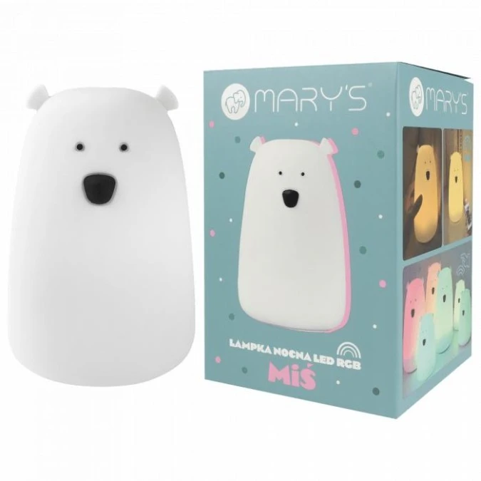 MARYS LAMPKA LED MIŚ DUŻY BIAŁY RGB+WW + RC - obrazek 3