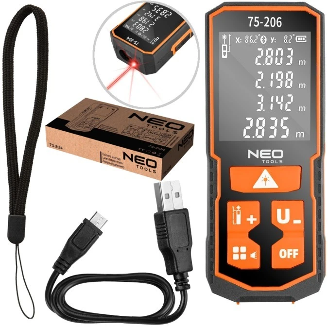 Miernik dystansu dalmierz laserowy 0,05 ‑ 100m IP54 NEO - obrazek 1