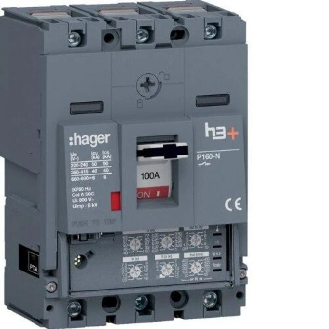 MCCB Wyłącznik mocy h3+ P160 3P 100A 40kA LSI HNS100JC - obrazek 1