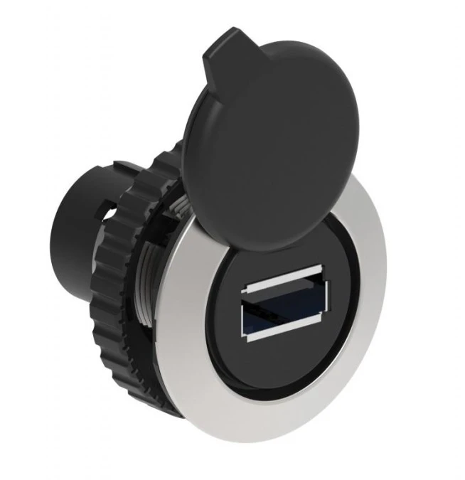 Metalowy interfejs komunikacji płaski fi30mm USB typ 3.0 wtyczki A/B LPFD03 - obrazek 1