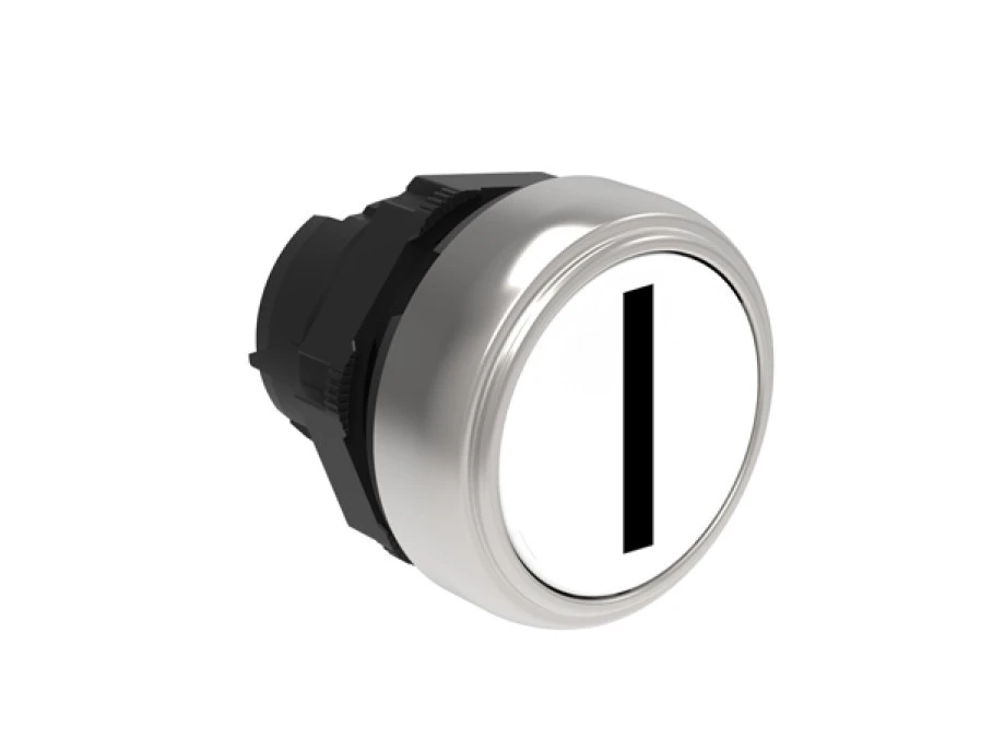 Napęd przycisku 22mm biały z samopowrotem bez adaptera symbol /I/ LPCB1118 - obrazek 3