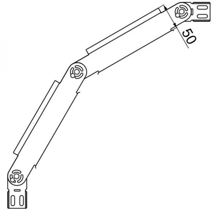Łuk przegubowy regulowany 150x50mm LLBJ150H50 153001 - obrazek 2
