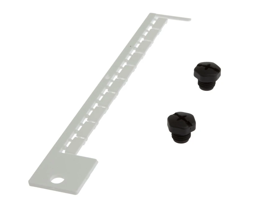 Materiał etykietujący, Etykieta, 2,5x10x5mm, Plastik, 10 tabliczek znamionowych, 2 zaślepki, AV000134 - obrazek 1