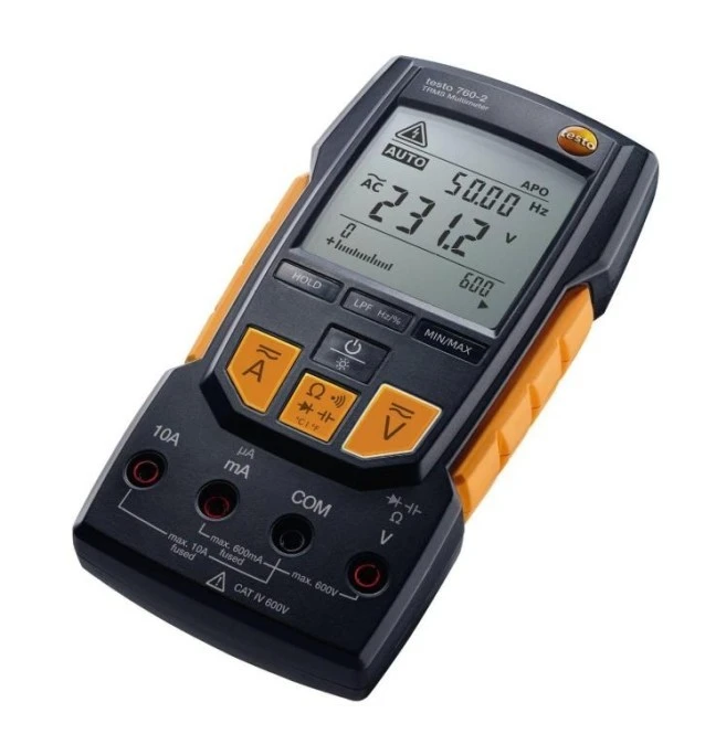 Multimetr cyfrowy / Miernik uniwersalny 0,1‑600 VAC/DC, 0,1mA‑10A AC/DC, 0,1‑40 MOm / Made in Germany / Testo 760‑2 TrueRMS - obrazek 2
