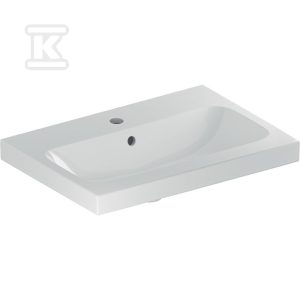 Umywalka iCon Light krótka 60 cm z otworem na środku z przelewem 501.841.00.1