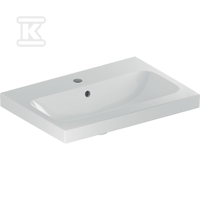 Umywalka iCon Light krótka 60 cm z otworem na środku z przelewem 501.841.00.1 - obrazek 1