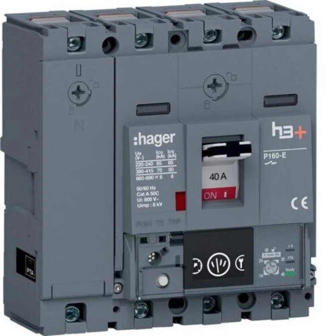 MCCB Wyłącznik mocy h3+ P160 4P 40A 70kA Energy HES041NC - obrazek 1