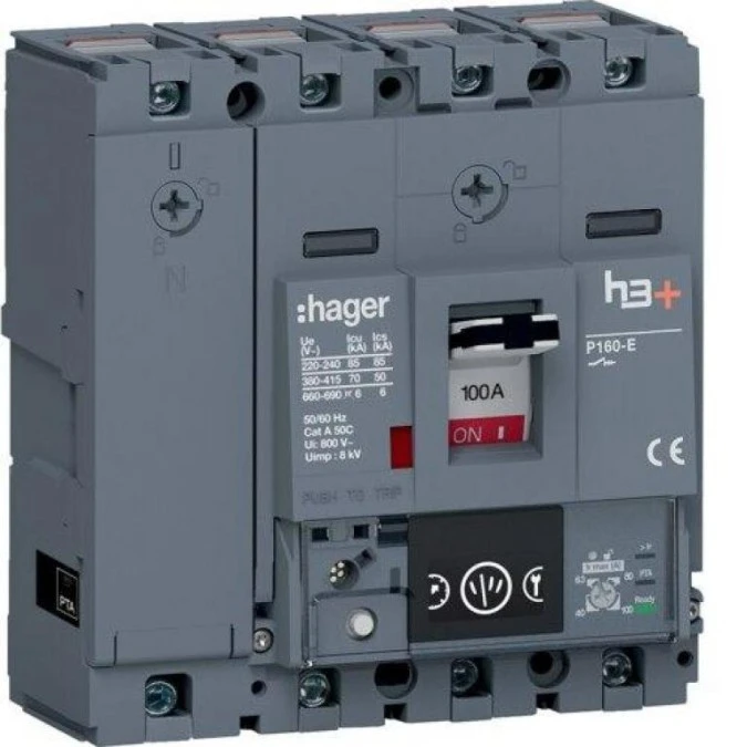 MCCB Wyłącznik mocy h3+ P160 4P 100A 70kA Energy HES101NC - obrazek 1