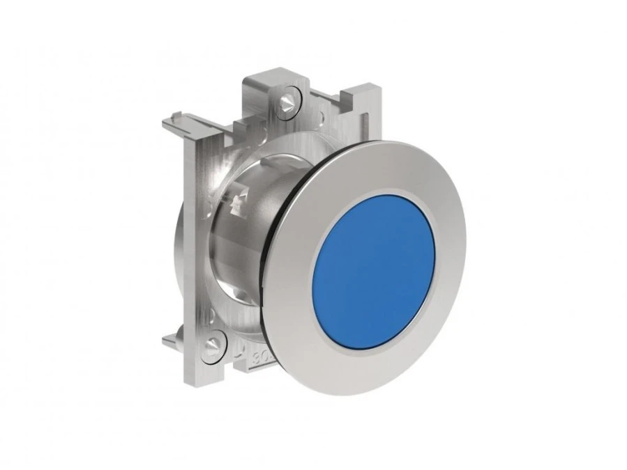 Metalowy przycisk płaski fi30mm kryty samoczynny powrót Niebieski LPFB106 - obrazek 1
