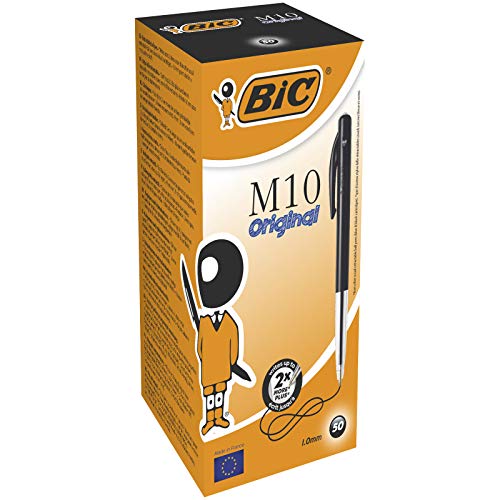 BIC Długopis M10 clic, 0,4 mm, pudełko 50 sztuk, czarny - obrazek 1