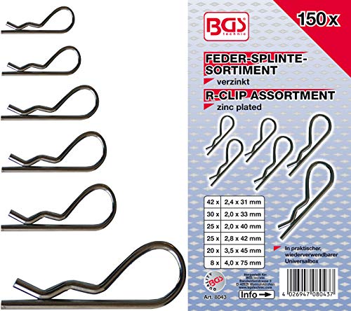 BGS 8043 Zestaw zawleczek sprężystych Ø 2,4 4,0 mm 150 szt. - obrazek 1