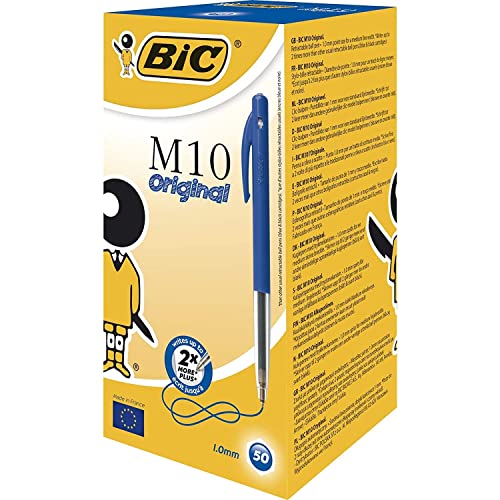 BIC Długopis M10 clic, 0,4 mm, pudełko 50 sztuk, niebieski