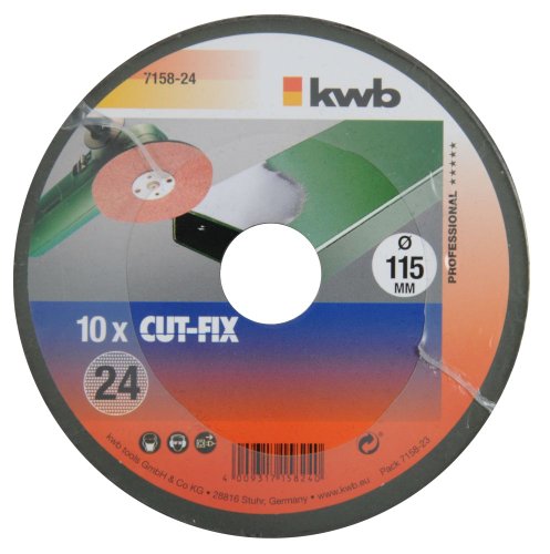 kwb Krążki ścierne Fix, ziarnistość 24 Cut Fix 715824 (tarcza szlifierska, 115 x 22, 5 sztuk, do ciężkich prac szlifierskich, stal) - obrazek 1