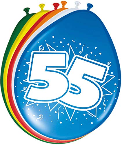 Folat Balony 55 urodziny 30 cm 8 sztuk - obrazek 1