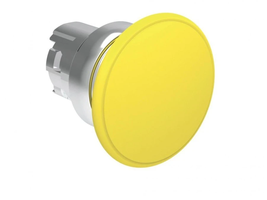 Metalowy przycisk grzybkowy samoczynny powrót fi40mm Żółty LPSB6145 - obrazek 1