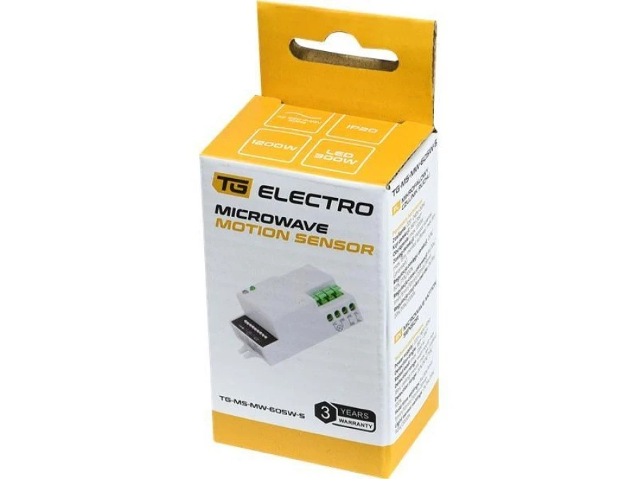 Mikrofalowy czujnik ruchu MINI, 360/180, 1200W, natynkowy - obrazek 3
