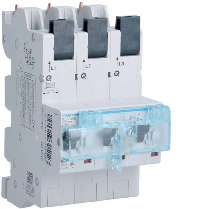 MCB SLS Wyłącznik nadprądowy selektywny 3P, Cs, 35 A, szyny Cu 40‑12x5/10mm HTS335C - obrazek 1