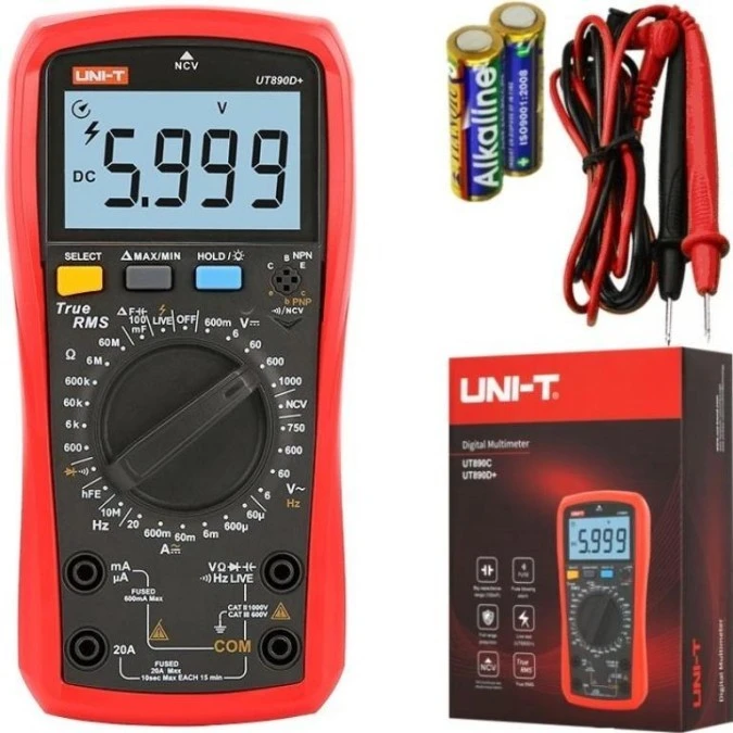 Miernik uniwersalny z pomiarem True RMS i funkcją LIVE multimetr cyfrowy z wyświetlaczem LCD UNI‑T UT890D+ - obrazek 1