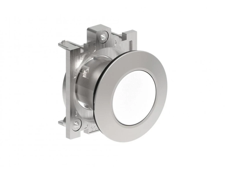 Metalowy przycisk płaski fi30mm kryty samoczynny powrót Biały LPFB108 - obrazek 1