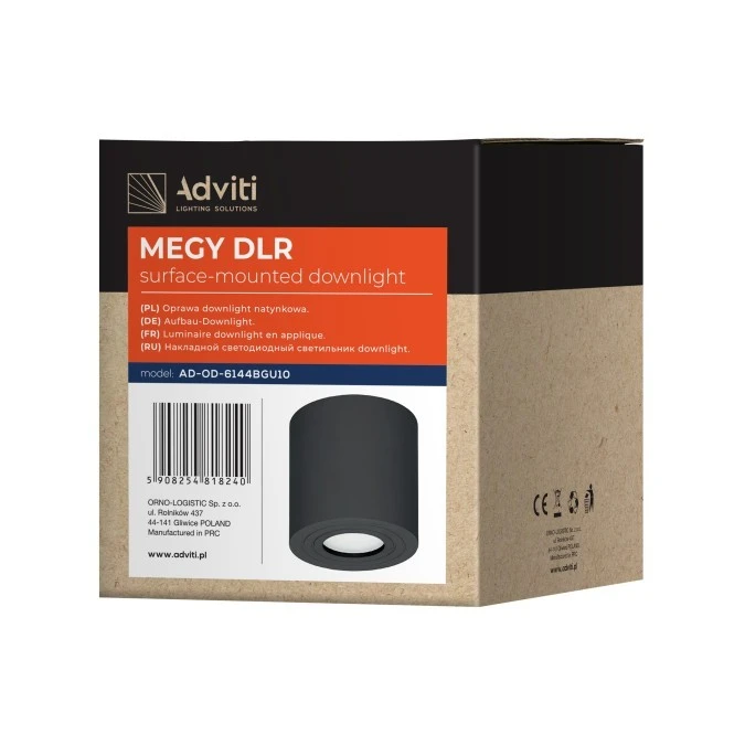 MEGY DLR GU10 downlight max 50W, IP54, okrągły, czarny, aluminium,AD‑OD‑6144BGU10 - obrazek 2