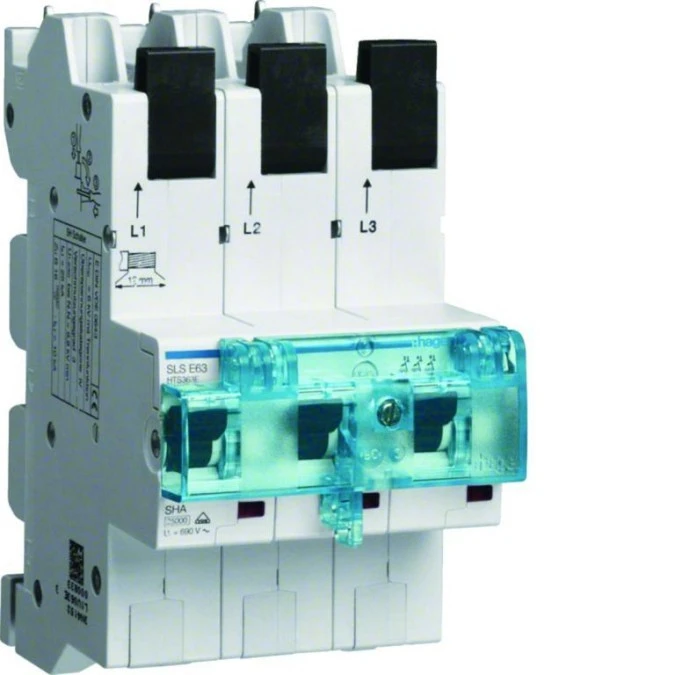 MCB SLS Wyłącznik nadprądowy selektywny 3P, E, 63 A, szyny Cu 40‑12x5/10mm HTS363E - obrazek 1