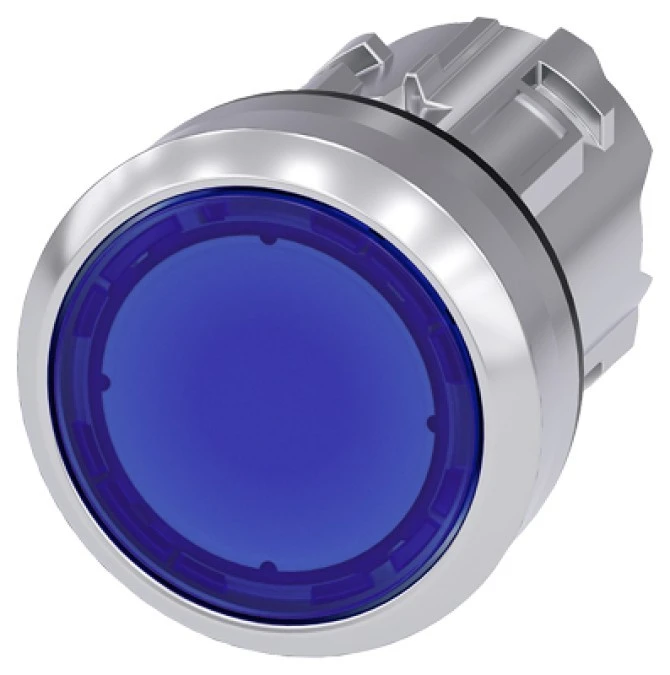Napęd przycisku 22mm niebieski z podświetleniem bez samopowrotu metalowy IP69k Sirius ACT 3SU1051‑0AA50‑0AA0 - obrazek 3
