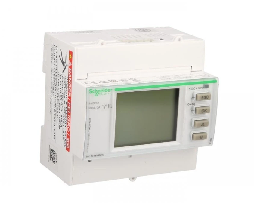 Miernik cyfrowy wielofunkcyjny (U, I, P, Q, f, PF) 5/1A przekładnik 100‑480V AC Modbus RS485 modułowy PM3250 METSEPM3250 - obrazek 3