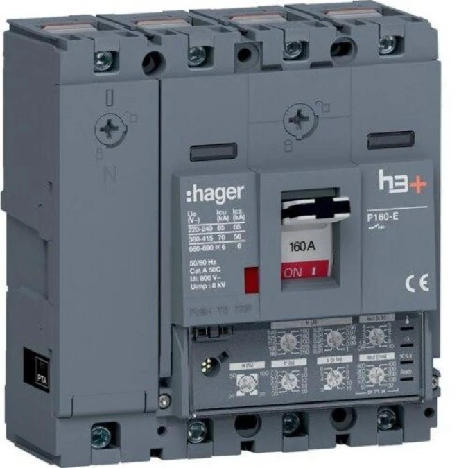 MCCB Wyłącznik mocy h3+ P160 4P 160A 70kA LSI HES161JC - obrazek 1