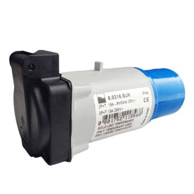 Marlanvil Adapter kempingowy wtyczka CEE 16A na 13A 250V gniazdo brytyjski standard przejściówka IP44 8568 - obrazek 1