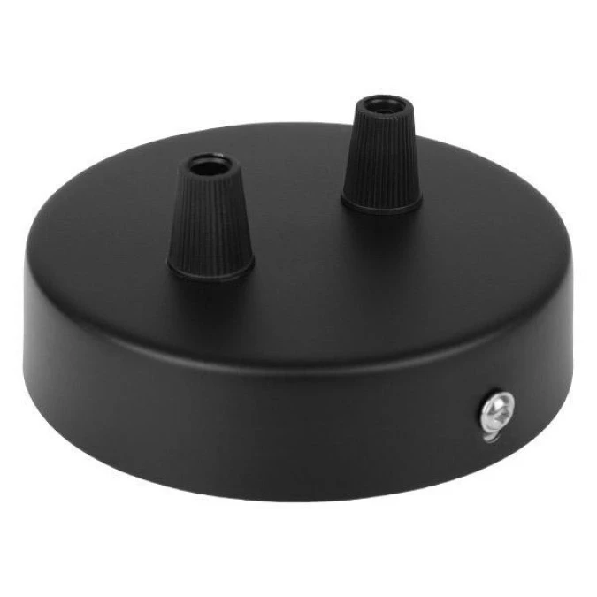 Maskownica do sufitu 80x30mm podwójna czarna do kabla w oplocie i lamp podsufitka - obrazek 1
