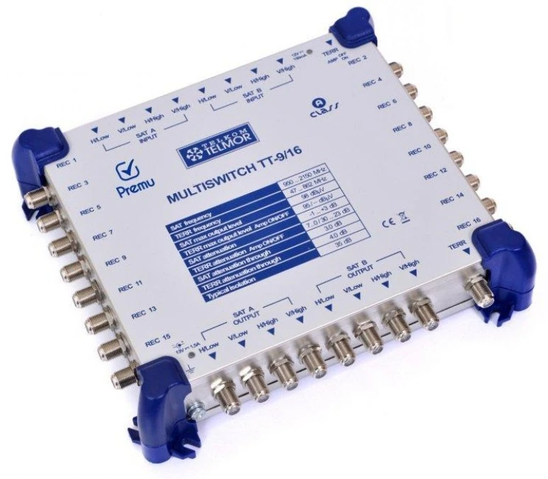 Multiswitch kaskadowy Telkom‑Telmor TT‑9/16 PREMU (bez zasilacza!)