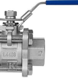 Zawór Kulowy typ 608, 3-elementowy 1 1/2”, stal nierdzewna 1.4408, gwint wewntrzny-wewnętrzny, pełen przepływ, blokada dźwigni 608-112 Zawór Kulowy typ 608, 3-elementowy 1 1/2”, stal nierdzewna 1.4408, gwint wewntrzny-wewnętrzny, pełen przepływ, blokada dźwigni 608-112