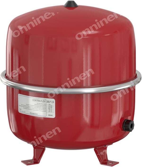 Naczynie wzbiorcze przeponowe CONTRAFLEX-80, 80L, 1.5/3 bar / 70 st., przyłącze gwintowane R1″, k.czerwony RAL 3002, do instalacji grzewczych i chłodniczych, stojące 26793
