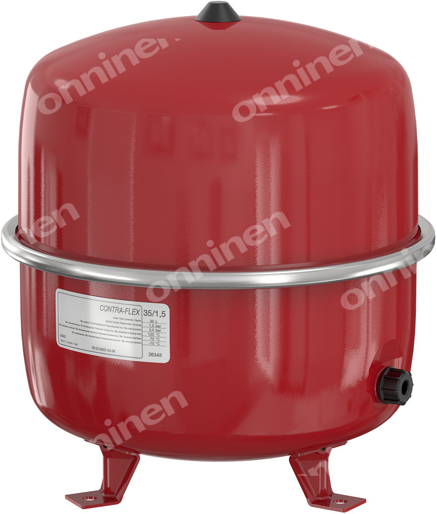 Naczynie wzbiorcze przeponowe CONTRAFLEX-50, 50L, 1.5/3 bar / 70 st., przyłącze gwintowane R3/4", k.czerwony RAL 3002, do instalacji grzewczych i chłodniczych, stojące 26493 - obrazek 1