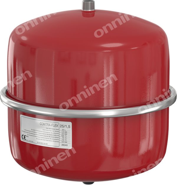 Naczynie wzbiorcze przeponowe CONTRAFLEX-12, 12L, 1.5/3 bar / 70 st., przyłącze gwintowane R3/4″, k.czerwony RAL 3002, do instalacji grzewczych i chłodniczych, wiszące 26133