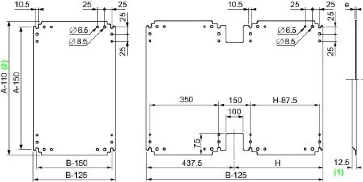 Metalowa płyta montażowa dla obudowy PLA wys.750xW1250mm NSYPMM712 - obrazek 2
