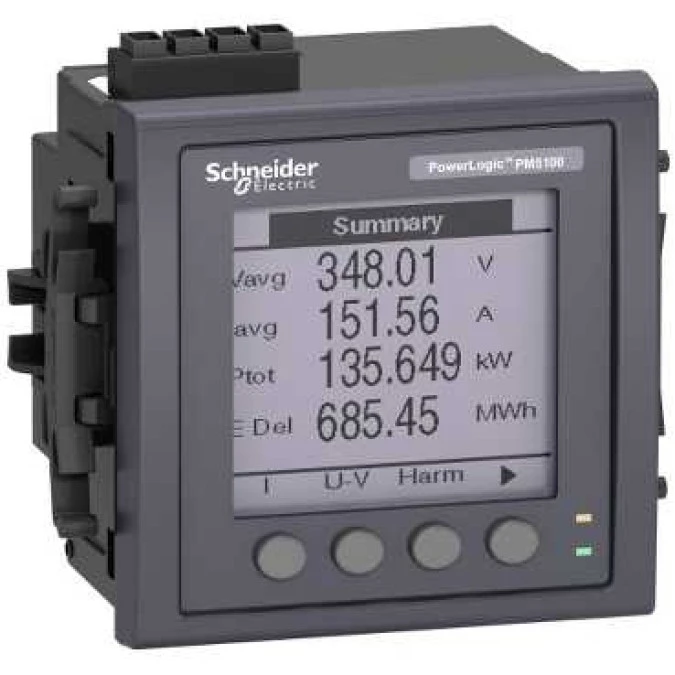 Miernik parametrów sieci (U, I, P, Q, f, PF, E) 5/1A przekładnik 100‑415V AC Modbus tablicowy 96x96mm METSEPM5110 - obrazek 3