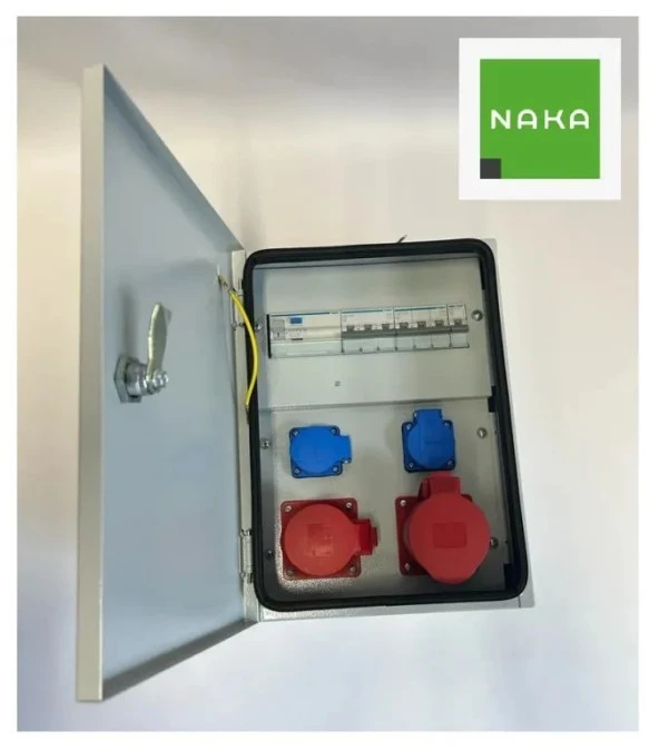 Metalowa rozdzielnica ścienna CEE 32A 16A 2x230V z bezpiecznikami HAGER IP54 FI 94H‑2