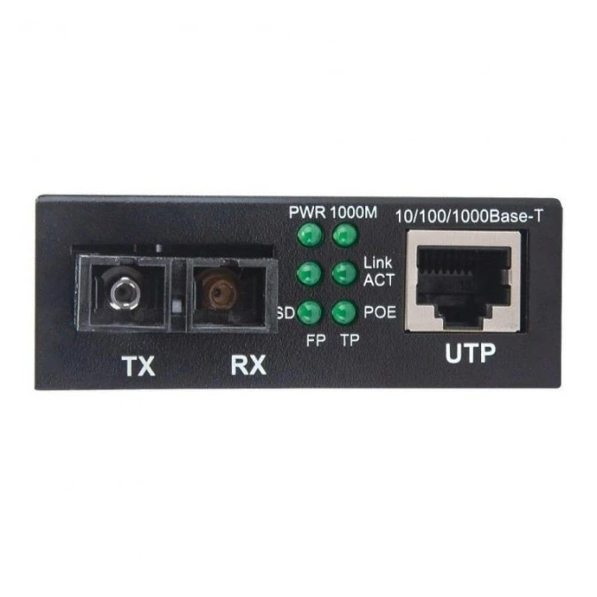 Media Konwerter GB PoE+ 1000Base‑T RJ45 na 1000Base‑LX SC SM - obrazek 2