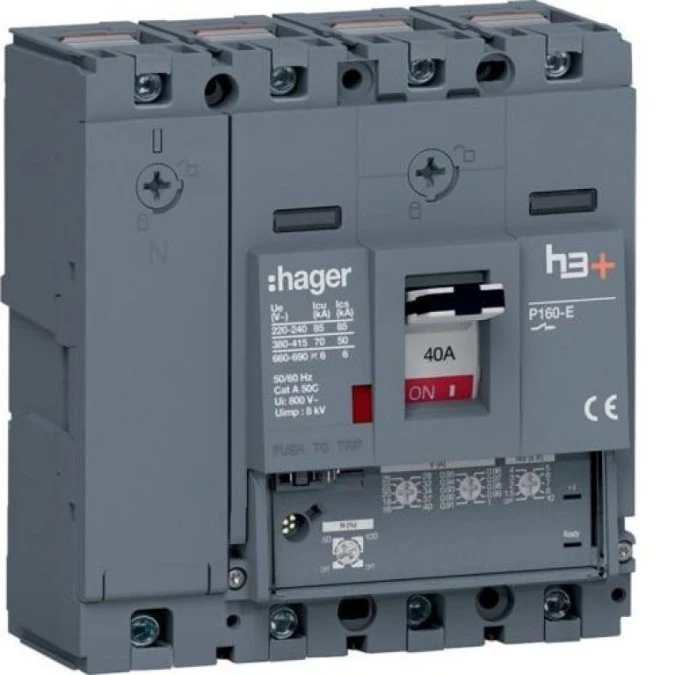 MCCB Wyłącznik mocy h3+ P160 4P 40A 70kA LSnI HES041GC - obrazek 1
