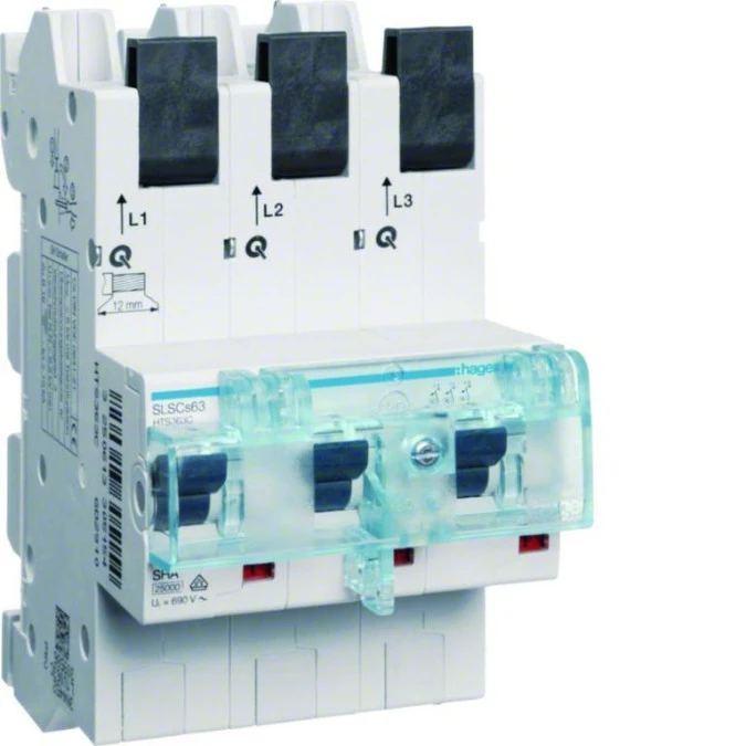 MCB SLS Wyłącznik nadprądowy selektywny 3P, Cs, 63 A, szyny Cu 40‑12x5/10mm HTS363C - obrazek 1