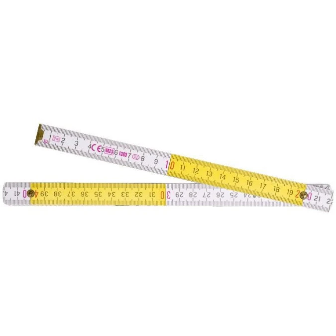 Miara składana drewniania 2m biało‑żółta STALCO PERFECT S‑65402 - obrazek 2